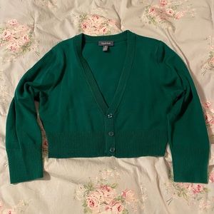 ModCloth cropped emerald cardigan